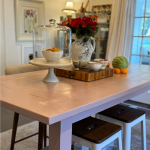 A pink kitchen island? Yes, please!