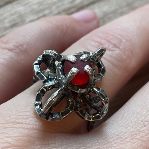 Ruby Red Crown Ring by Shoreline Angel (R2088) Size 6.75