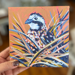Open image in slideshow, Bobwhite Buddies 6&quot;x6&quot; Paintings by Trellis Payne
