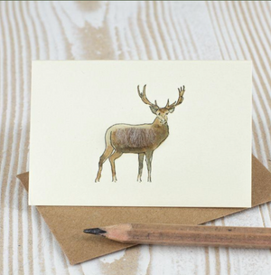 Open image in slideshow, Pictured is a card by Papersheep. It is a watercolor painting of a stag.
