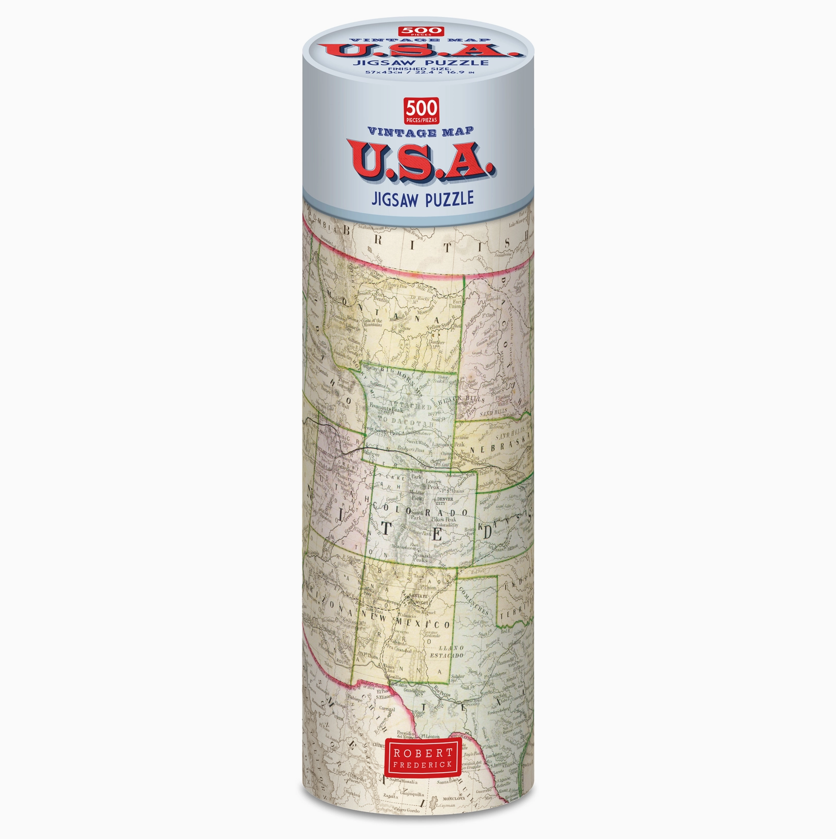 USA Vintage Map 500 Piece Jigsaw Puzzle in a Tube