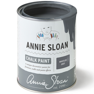 Pictured is a can of Whistler Grey Chalk Paint® by Annie Sloan and sold at The Hare & The Hart in downtown Thomasville, Georgia.