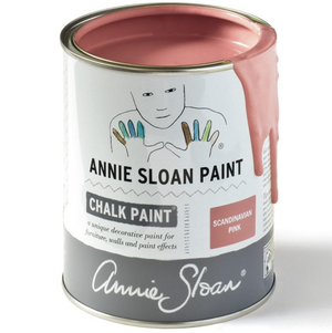 Pictured is a can of Scandinavian Pink Chalk Paint® by Annie Sloan and sold at The Hare & The Hart in downtown Thomasville, Georgia.