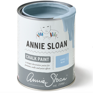 Pictured is a can of Louis Blue Chalk Paint® by Annie Sloan and sold at The Hare & The Hart in downtown Thomasville, Georgia.