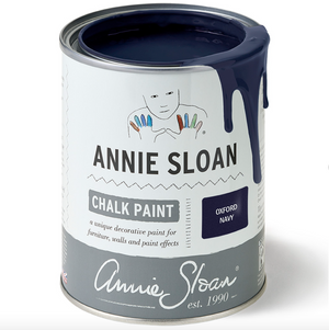 Pictured is a can of Oxford Navy Chalk Paint® by Annie Sloan and sold at The Hare & The Hart in downtown Thomasville, Georgia.