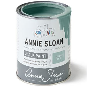 Pictured is a can of Svenska Blue Chalk Paint® by Annie Sloan and sold at The Hare & The Hart in downtown Thomasville, Georgia.