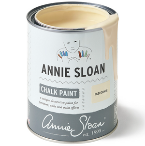 Pictured is a can of Old Ochre Chalk Paint® by Annie Sloan and sold at The Hare & The Hart in downtown Thomasville, Georgia.