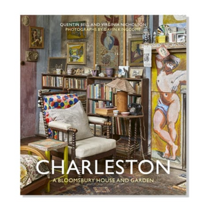 Pictured is the cover for "Charleston: A Bloomsbury House and Garden," an Annie Sloan® Book sold at The Hare & The Hart in downtown Thomasville, Georgia. The cover is a picture of an eclectically decorated room with a painted fireplace.