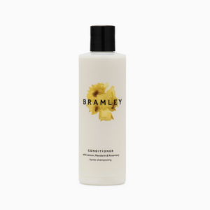 Pictured is a bottle of Bramley Conditioner scented with Lemon, Mandarin & Rosemary and sold at The Hare & The Hart in downtown Thomasville, Georgia.