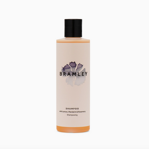 Pictured is a bottle of Bramley Shampoo scented with Lemon, Mandarin & Rosemary and sold at The Hare & The Hart in downtown Thomasville, Georgia.