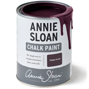 Pictured is a can of Tyrian Plum Chalk Paint® by Annie Sloan and sold at The Hare & The Hart in downtown Thomasville, Georgia.
