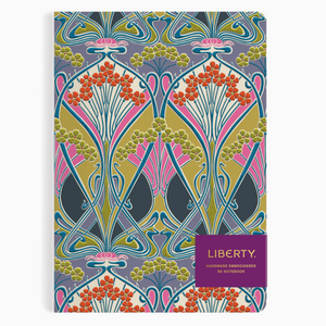Pictured is Ianthe Lichen Handmade Embroidered Journal by Liberty London sold at The Hare & The Hart in downtown Thomasville, Georgia.