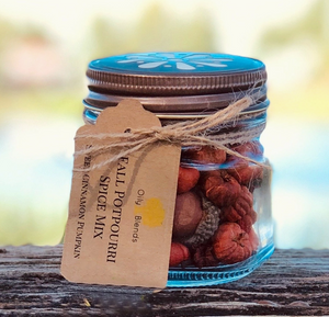 Pictured is Fall Spiced Pumpkin Mix by Oily Blends and sold at The Hare & The Hart in downtown Thomasville, Georgia.