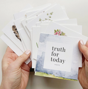 Pictured are Truth for Today Hope Cards by emily lex studio and sold at The Hare & The Hart in downtown Thomasville, Georgia.