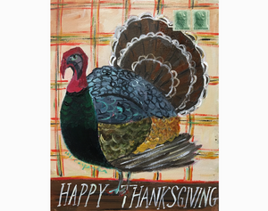 Pictured is a Carpe Diem Papers "Happy Thanksgiving" Greeting Card sold at The Hare & The Hart in downtown Thomasville, Georgia.