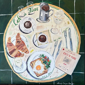 Pictured is a Carpe Diem Papers "Table for Two Café" Greeting Card sold at The Hare & The Hart in downtown Thomasville, Georgia.