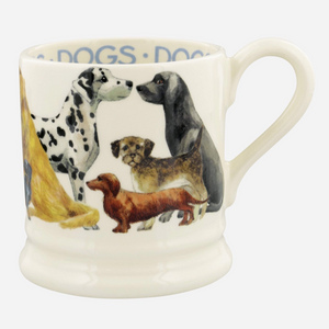 Pictured is a Dogs Mug by Emma Bridgewater sold at The Hare & The Hart in downtown Thomasville, Georgia. It is a large mug with dogs printed on it.