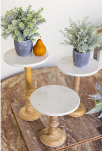 Marble and Wood Display Stand