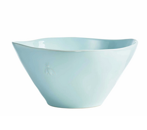 Pictured is a bee ceramic serving bowl by La Rochere in blue. Bring French country charm to your table with our new Ceramic serving bowls, embossed with the classic Napoleonic bee. A signature La Rochere design, these salad bowls are versatile for entertaining as well as everyday meals.