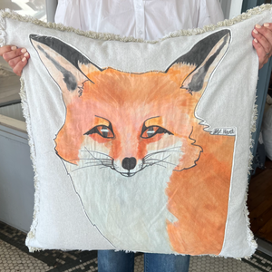 Fox Appliquéd Pillow Cover 26"x26"