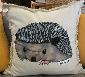 Hedgehog Appliquéd Pillow Cover 26"x26"