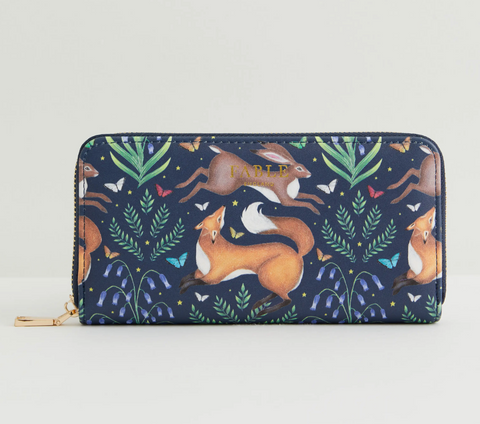 Fox and Hare Navy Wallet by Fable England