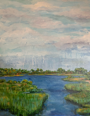 Cloudburst Painting 16"x20" by Suzanne Conner