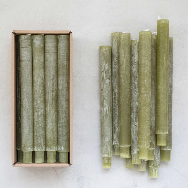 Moss Green Taper Candles in Box