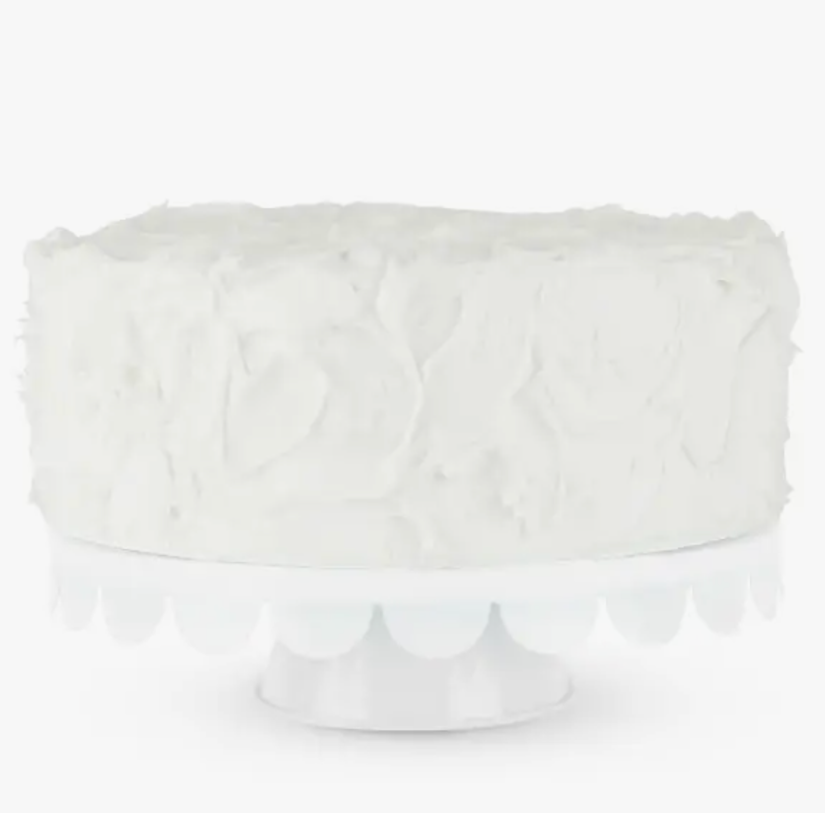 White Scalloped Cake Stand