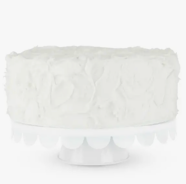 White Scalloped Cake Stand
