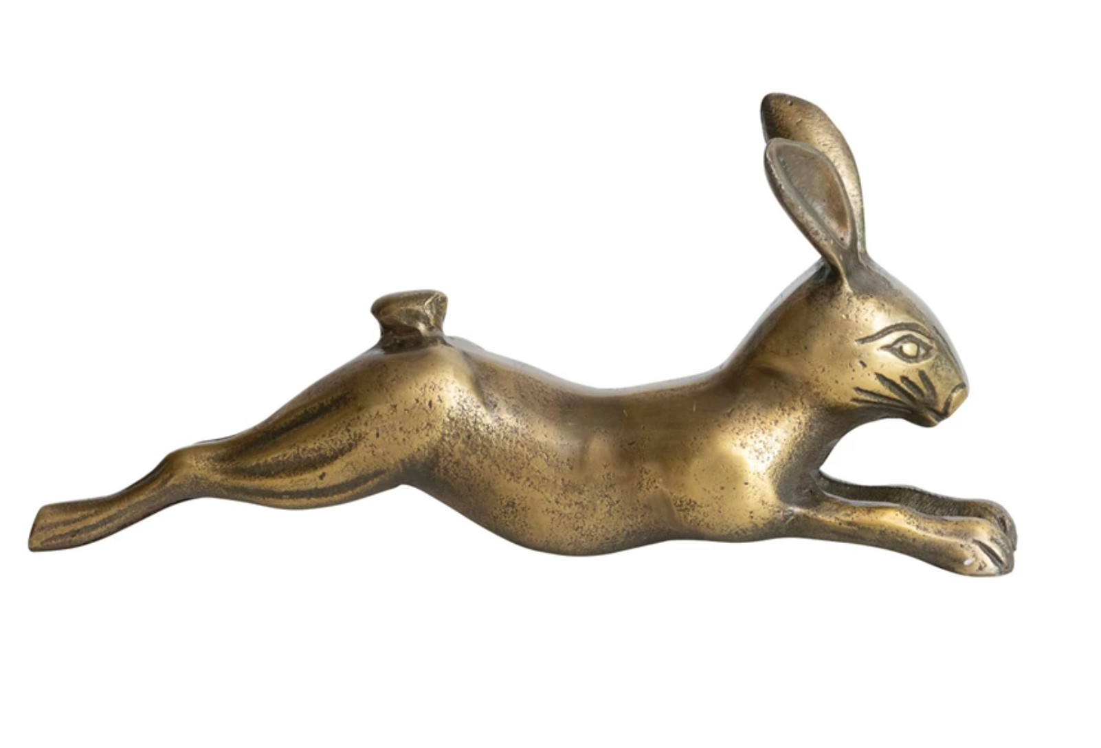 Leaping Rabbit with Antique Brass Finish