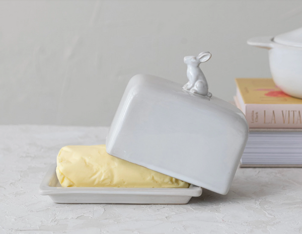 Butter Dish with Rabbit