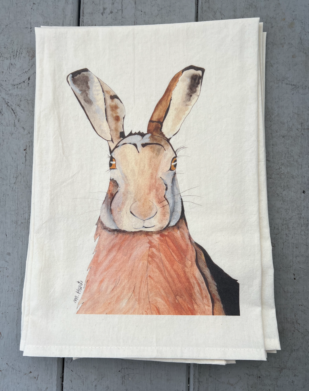 Hare Flour Sack Tea Towel - Natural