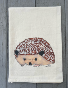 Hedgehog Flour Sack Tea Towel - Natural